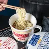 Kommen Ramen Kom 1L Schotel Instant Noodle Cup Met Deksel Japanse Stijl Keramiek Grote Handige Soep Creatief Servies
