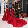 2018 Rouge Deux Style Robes De Bal Sirène Et A-ligne Chérie Sans Manches Côté Split Retour Zipper Robes De Soirée Sexy Party Gowns303U