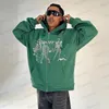 Men s hoodies tröjor harajuku y2k hiphop hoodie man överdimensionerad tröja kvinnor anime tryckt streetwear långärmad lös grön zip upp hoodie 230721