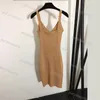 Lässiges gestreiftes Strickkleid für Damen, Sommer-Slip-Kleid, Party, Metall-Design, Mädchen, sexy Tank-Top-Kleid, 2 Farben