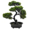 Prateleira de flores decorativas Miniture decoração ao ar livre falsa árvore bonsai decoração pequena mesa de madeira de pinho