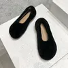 Designer Puffy Bont Schoenen Slip-on Luie Loafers Ronde Neus Platte Hak Casual Dames Echte Lederen Muilezels Comfortazy Rijden Schoenen