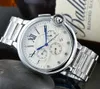Luxuosos relógios masculinos completos com pulseira de aço inoxidável movimento de quartzo relógio de ouro rosa relógios de pulso esportivos de alta qualidade montre de luxe