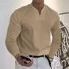 Maglioni da uomo Camicia primavera e autunno Fitness Taglie forti T-shirt sportiva di tendenza Top casual con scollo a V alla moda