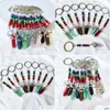 Keychains Lanyards Natural Stone 7 Chakra Beads Hexagon Prism Key Rings Chains Healing Crystal Keyrings For Women Män släpper DHVFW