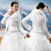 Akcesoria weselne Wysokiej jakości sztuczne futro Bolero długie rękawy Kiełki Ivory Jacki Winter Warm Coats Bride Wedding Coat289i