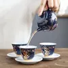 Tłoczenie 200 ml pałacu ceramiczne czajniki Ręcznie malowane kwiaty i ptaki herbatę podróż Travel Filtr Portable Kettle domowy zestaw napojów herbaty