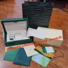 Boîtes vert foncé montre boîte cadeau Woody étui pour livret carte étiquettes et papiers en anglais montres suisses Boxes300n