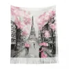 Écharpes Femmes Scarf Couple sur la France Eiffel Tower Paint Huile Châles d'hiver Minage enveloppe Lady Tassel chauffante Bufanda Hoile