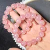 Bracelet Quartz Rose naturel brin pierre gemme perle ronde cristal guérison femmes hommes bijoux fins cadeau 1 pièces