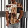 Heren t shirts unisex shirt tee kleurblok grafisch 3D print outdoor street korte mouw kleding casual groot en lang / zomer