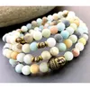 MG0838 Fashion 6 mm Matte Amazonita Yoga Bracelet Buddha 108 Mala Balance Spiritual Wrap Bracelet Gift Dia das Mães Joias335K