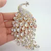 Whole -New 2014 4 33 H -Quality Peacock Brooch Pins W Rhinestone Crystal Popular Jewelry Party273V