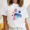 Women's T Shirts Female Cartoon Clothes Tops Print Cute Ladies Tees Tshirt Graphic T-Shirt Women Dog America Flag Love Animal Casual