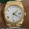 Mast -Selling Herren -Uhr Pure White Dial Gold Armband Hülle rotierende Lünette Saphirglasqualität 2813 Automatische Bewegung160U