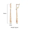 Boucles d'oreilles Davieslee 585 couleur or Rose femmes mode oreille bijoux cadeaux barre pour femmes filles goutte LGE262A