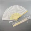 21 cm Personligt tryckgravbröllop Favor Silk Fan Tyghandfläkt Gift