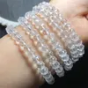 Bracelet à facettes en Quartz clair naturel brin bijoux en cristal faits à la main Bracelet extensible enfants cadeau d'anniversaire 1 pièces
