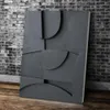 Lighters czarno -biała abstrakcyjna tekstura 3D geometria malarstwo sztuki na płótnie wydruki nowoczesne minimalne dekoracje ścienne rzeźbiarskie zdjęcia plakatu