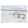 Couple Anneaux 925 Sterling Sier Anneau Or Rose Charme Mme Pandoras Bijoux Accessoires De Mode Cadeau Drop Delivery Dhkym