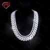 18 mm mrożona łańcuch China Hip Hop Biżuteria 925 Srebrny Srebrny Moissanite Diamond VVS Cuban Link Chain