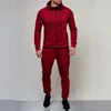 Men's Tracksuits 2023 Autumn Winter 2 Pieces Sets Tracksuit Men Hooded Sweatshirt Drawstring Pants Male Stripe Patchwork Hoodies Big Sweety