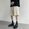 Męskie szorty w stylu koreańskim garnitur po stronie wentylacyjnego wentylacyjny beżowy czarny prosty krótkie spodnie elastyczne talia Szybkie suszenie Casual Bermuda
