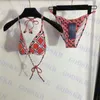 Jacquard Womens Bikini Set Split Swimwear Vintage Style Swimsuit Triangle Underwear Bathing Suit Original Quality Two Colors