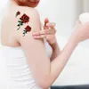 pour les femmes autocollant de tatouage cadeau de tatouage 3D temporaire étanche autocollant de tatouage temporaire Art corporel tatouages papillon Rose fleur Fea