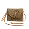 Evening Bags Envelope Wristlet Bag Summer Beach Trend Straw Party Handbag Leather Shoulder Strap Mixed Color Phone Pocket Wholesale 230721