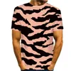 Camisetas para hombre Camisa Estampados gráficos Cebra Cuello redondo Estampado en 3D Día festivo Ropa de manga corta Diseñador de ropa Casual