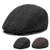 Boinas Outono e Inverno Boina Masculina Quente Protetora Orelha Tweed Cap Sunsade Cotton Octaonal Old Man Forward Painter's