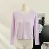 Women's Knits Women's Button Fashion Single Breasted Cardigan Casual Elegant Women Y2K Chic Holiday Korean Clothing Sweet Solid All