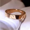 Fysara Anillo de amante de Color oro rosa de acero inoxidable de moda para mujeres hombres pareja anillos de cristal Cz joyería de marca de lujo boda sin caja
