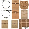 Braccialetti di fascino Moda 12 costellazioni Segni zodiacali Braccialetto di corda intrecciata Braccialetto per uomo Donna Toro Cancro Leone Bilancia Vergine Birthd Dh4Te