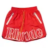 Designer Hommes Rhude Shorts Natation Pantalon Hip Hop High Street Sports Imprimer Mode Rh Été Formation Plage Hommes Taille Élastique Courir Bluel968