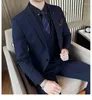 Men's Suits (Blazer Pants Vest) Luxury 3 Piece Wedding Suit Fashion Slim Fit Jacket Business Office Sets Large Size 7XL