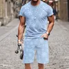 Hommes Survêtements T-shirt Ensemble Tops Outfit Sportswear Drôle Casual Hip-Hop Été 3D Imprimé De Luxe O Cou À Manches Courtes De Mode 2023