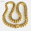 HIP HOP 14mm Acciaio inossidabile Curb Collana a catena cubana Ragazzi Catena di moda da uomo Dragon Clasp Link jewelry245I