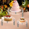 Conjunto de 1 conjunto de utensílios de cozinha acrílico excelente suporte para exibição de sobremesas de cupcakes ecológico para bolos redondos materiais domésticos