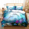 Sängkläder sätter 3D Ocean Set King Queen Double Full Twin Single Size Bed Linen 230721