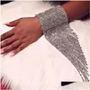 Tennis Bohemen Charm Armbanden Mode Lange Tassel Strass Armband Hand Sieraden Voor Vrouwen Bruids Kristal Verklaring Sieraden Dro Dhdfy