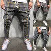 Männer Hosen Dünne Persönlichkeit Streetwear Plaid Freizeit Sport Gestreiften Hosen Männer Casual Männlichen Außerhalb Trainingsanzug