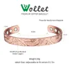 Wollet Jewelry Bio Magnetic Open Cuff Copper Bracelet Bangle For Women Healing Energy Arthritis Magnet Pink2526