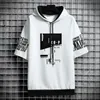 Men s Hoodies Sweatshirts Japan Style Fashion Streetwear Short Sleeve Hooded Men Casual Harajuku Prints Clothing 230721