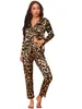 Women's Sleepwear Sexy Leopard Pajamas Suit Sleep Set Nightgown Lady Rayon Home Wear Nightwear Loose Sleepwear Intimate Lingerie 2PCS Shirt Pants 230721