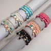 Strand 8st/set Bohemian Handgjorda pärlor armband uppsättning för kvinnor sommarfärgglad pärlkedja Bangle Girls Boho smycken tillbehör