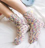 Chaussettes thermiques Chaussette polaire colar chaude Design mignon Plancher intérieur Chaussettes floues Fluffy Femmes gâteau Chaussettes pour l'hiver Chaud Lady cadeau de bas