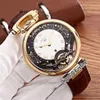 New Bovet Amadeo Fleurier Grand Complications Virtuoso Rose Gold Skeleton White Dial Mens Watch Brown Leather Strap Sports Watches326S