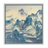 Foulards 110CM soie simulée avec peinture de paysage de Style chinois grands foulards carrés étals de fil